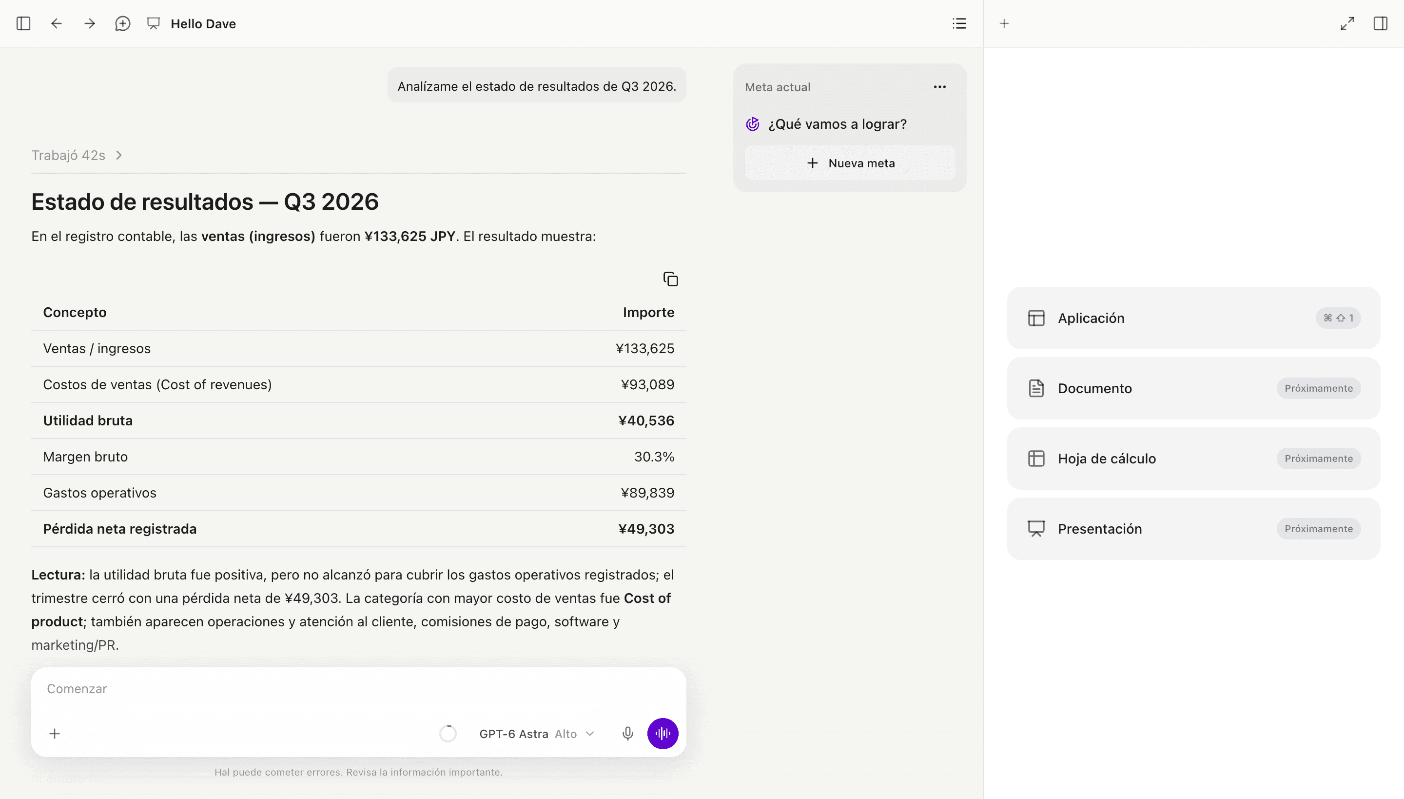Hal v0.9, socio financiero de IA